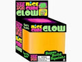 Nee Doh Nice Cube Glow yellow glow-in-the-dark squishy stress toy in display box