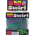 Nee Doh Nice Cube Swirl purple green squishy stress toy in box