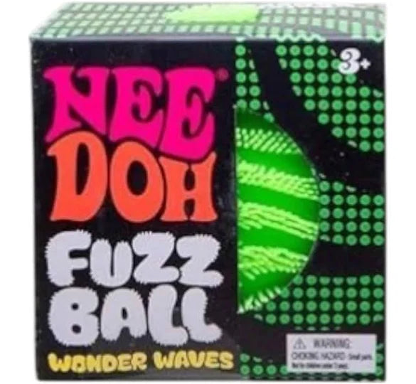 Nee Doh Fuzz Ball Wonder Waves squish toy in green