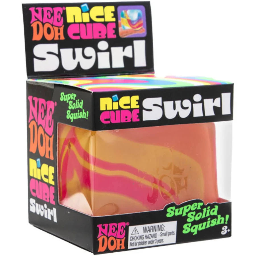 Nee Doh Nice Cube Swirl orange pink yellow squishy stress toy