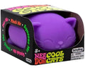 Nee Doh Cool Cats purple squishy cat-shaped stress ball in box