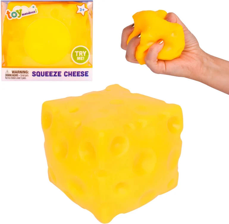Toymendous Squeeze Cheese squishy stress toy yellow cheese block
